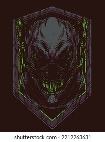 joker head figure vector illustration artwork that looks really scary