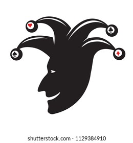 Joker head. Jester. Buffoon. for your design, vector illustration