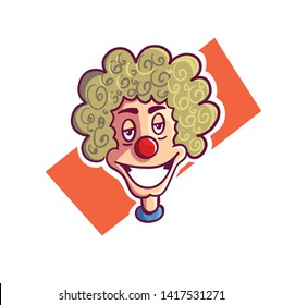 Joker head. Jester icon. Buffoon logo - Vector