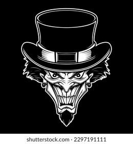 Joker Head Mascot Vector Illustration