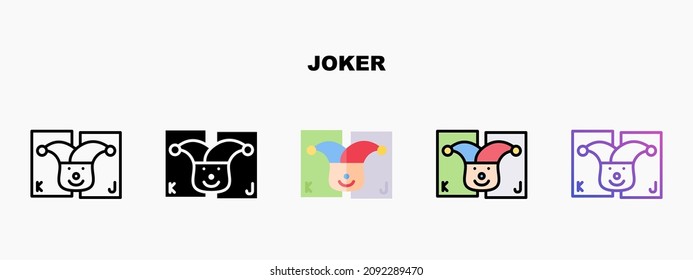Joker icon designed in outline flat glyph filled line and gradient. Perfect for website mobile app presentation and any other projects. Enjoy this icon for your project.