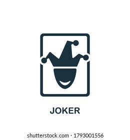 Joker icon. Simple element from casino collection. Creative Joker icon for web design, templates, infographics and more