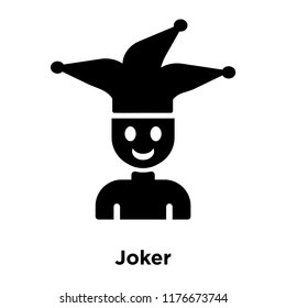 Joker icon vector isolated on white background, logo concept of Joker sign on transparent background, filled black symbol