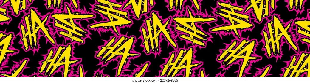 Joker laugh HA HA background. Laughter texture for Horror or Halloween. Trendy Gothic style design.Vector EPS 10