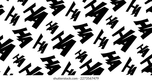 Joker laugh HA HA background. Laughter texture for halloween. Vector EPS 10