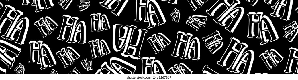 Joker laugh HA HA background. Laughter texture for halloween. Vector EPS 10