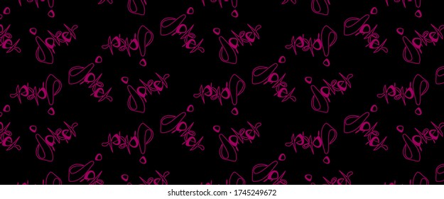 Patrón de letras de JOKER. Letras rojas sobre un fondo negro. Fondo de escritorio. Vestimenta de embalaje. Imprimir