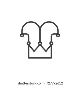 Joker line icon, outline vector sign, linear style pictogram isolated on white. Symbol, logo illustration. Editable stroke