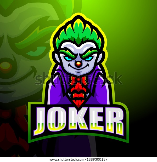 Joker Mascot Esport Logo Design Stock Vector (Royalty Free) 1889300137