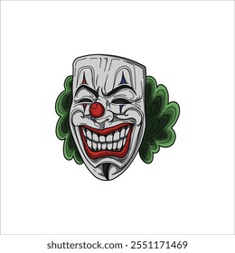 Joker mask hand drawn illustration artwork