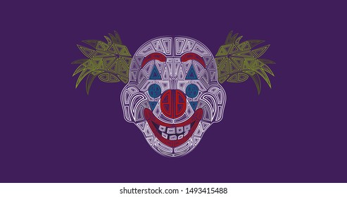 Joker mask illustration abstract design background