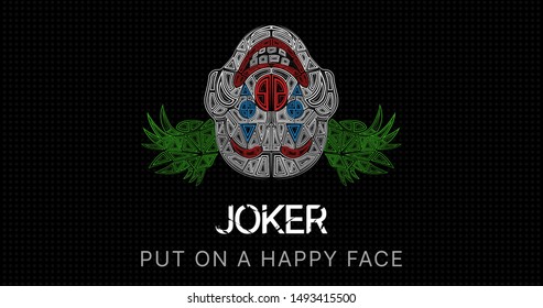 Joker mask illustration abstract design background