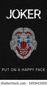 Joker mask illustration abstract design background