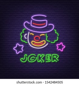 joker neon signboard vector design