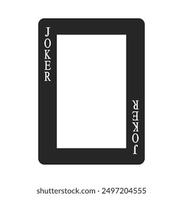 Joker playing card border or frame in black silhouette vector