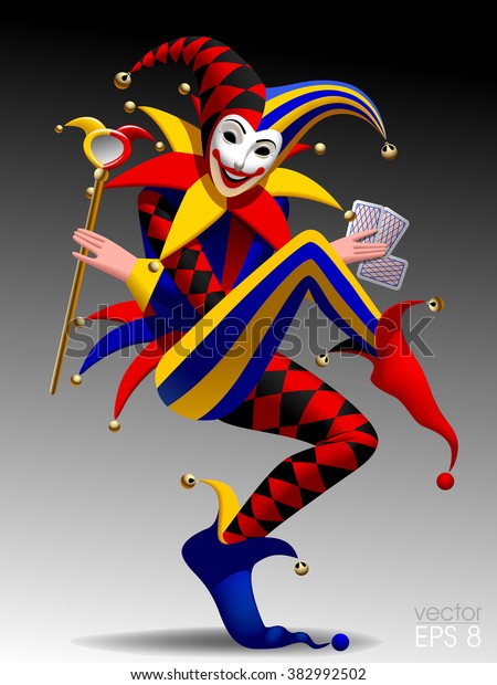 Joker Avec Cartes A Jouer Et Image Vectorielle De Stock Libre De Droits