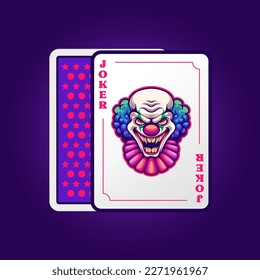 Joker poker card illustration. Joker card design