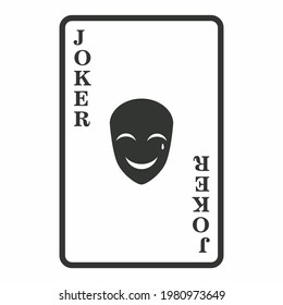 joker poker card for your icon or project. flat vector