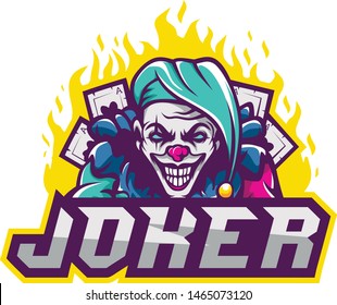 Joker premium illustration vector for squad gaming