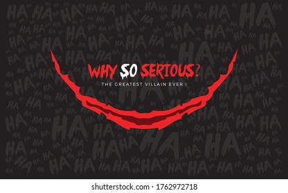 Joker quote with smile symbol in red color