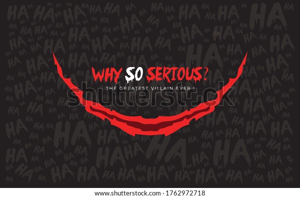 Joker quote with\
smile symbol in red\
color