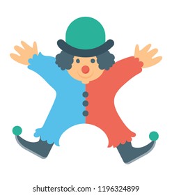 
A joker showing clown show 
