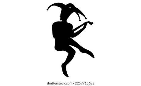 Joker silhouette, playing card character