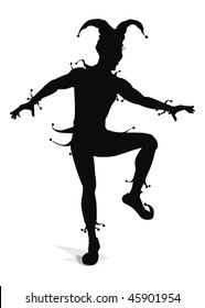 Joker silhouette, vector