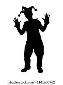 Joker silhouette vector. Entertainer.