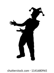 Joker silhouette vector. Entertainer.