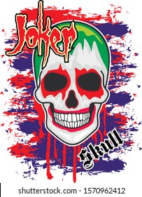 Joker Skull, grunge vintage design t shirts
