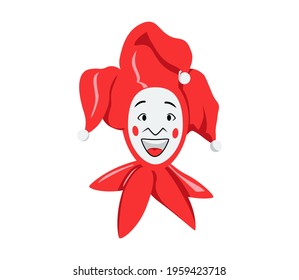 Joker Smile. Posters, Icon, Mascot. Joker esport mascot logo. Jokester head. Jester icon. Buffoon logo. Funster. Creepy clown face. Spooky Halloween masks with angry smile. Jester and Joker character