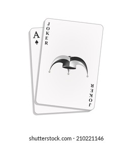 Joker and spades ace 