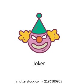 Joker vector filled outline Icon Design illustration. Halloween Symbol on White background EPS 10 File