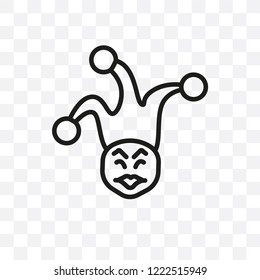 Joker vector linear icon isolated on transparent background, Joker transparency concept can be used for web and mobile