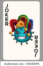 Joker virus playing card. Vector illustration