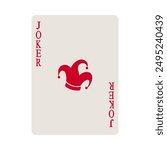 Joker or wild with jester hat symbol playing card vector