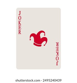 Joker or wild with jester hat symbol playing card vector