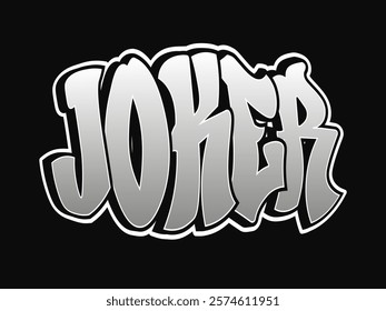 Joker word trippy psychedelic graffiti style letters