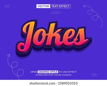 jokes editable text, text effect, 3d text for title