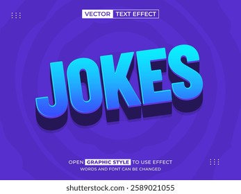 jokes editable text, text effect, 3d text for title