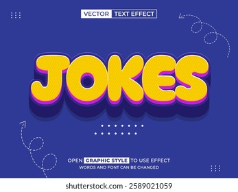 jokes editable text, text effect, 3d text for title