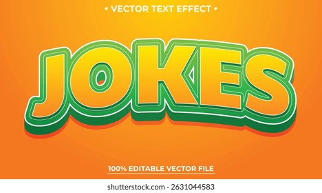 Jokes Editable text effect in cute cartoon text style