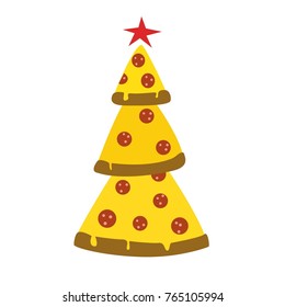 Jokes Images. Christmas Tree Of Pizza. 