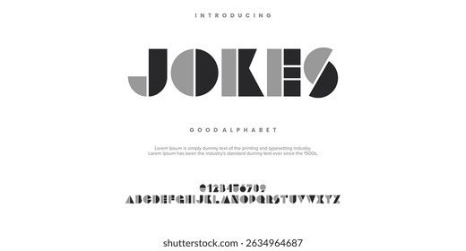 JOKES minimal abstract alphabet fonts. Typography  logo creative font. vector illustration