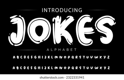 Jokes Stylish brush painted an uppercase vector letters, alphabet, typeface.
