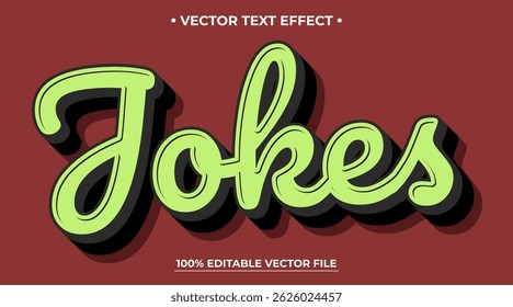 Efeito de texto de piadas, estilo de efeito de texto editável retro vintage
