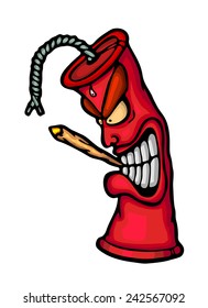 Joking dynamite, painted vector illustration 