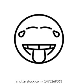 Joking emoji vector line icon for