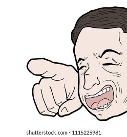 Joking man pointing